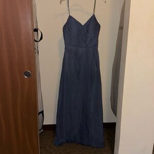 Worn once, Weddington Way slate blue bridesmaid dress